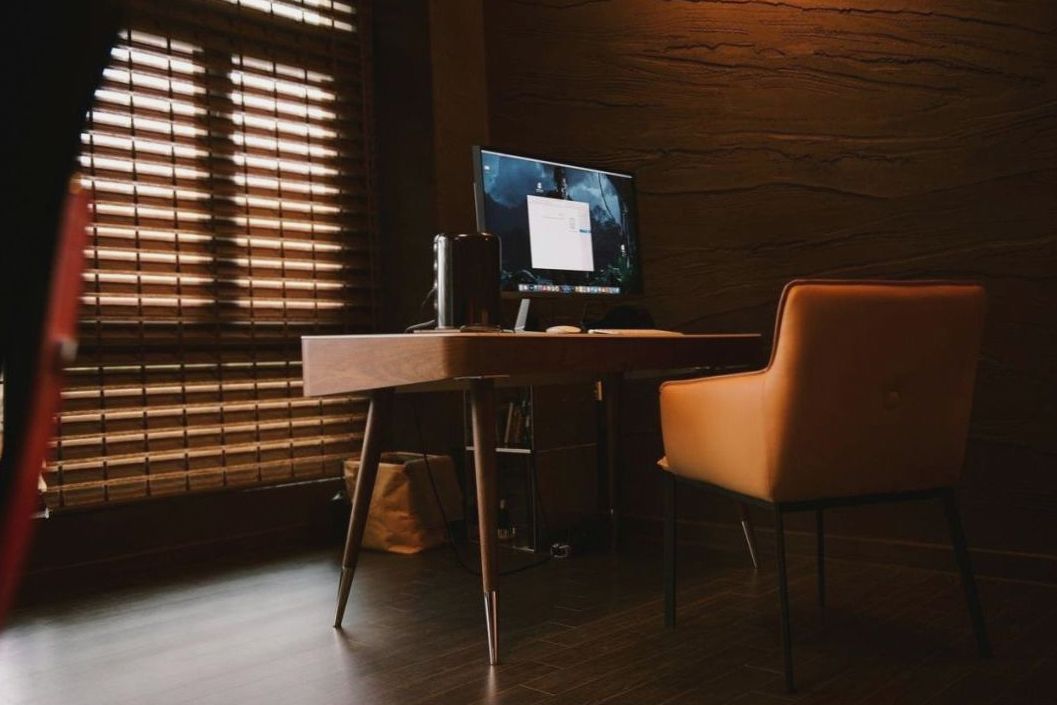 Office with custom furniture